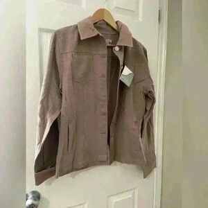 Indigenous one weave fair trade  organic cotton latte tango jacket size m